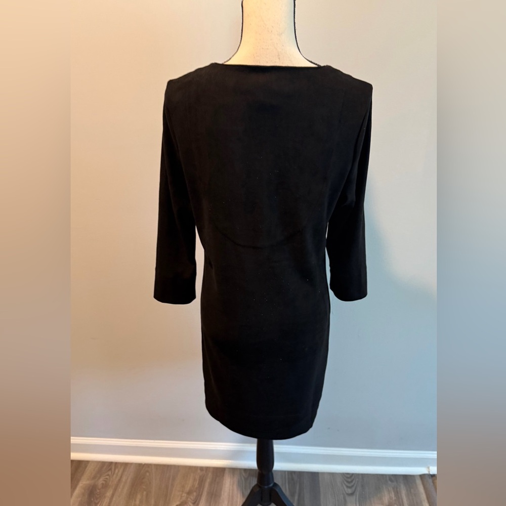 Gretchen Scott Black Suede Tunic 3/4 Sleeve Dress Women’s size XS - Picture 7 of 10